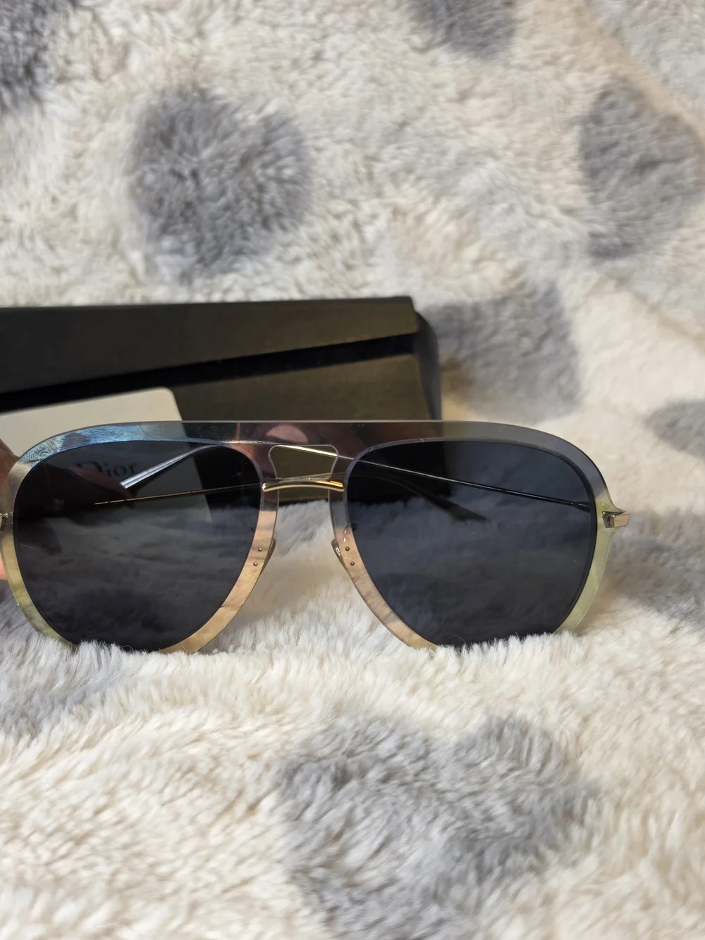 Dior Unisex Silver Aviator Sunglasses - Silver/Blue
